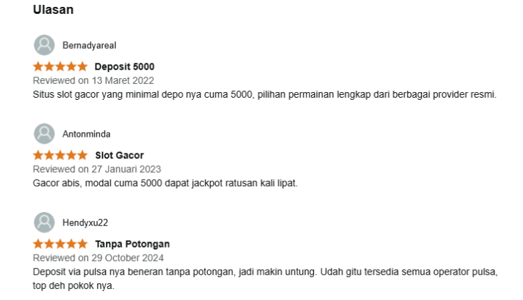 Use descriptive alt text like “Situs Slot Depo 5k game interface on mobile” or “Rp 5.000 slot deposit bonus banner.”