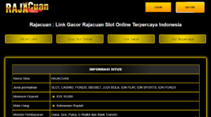 RajaCuan adalah situs slot terpercaya paling gacor memiliki link slot casino online terbaik dengan rtp terbaru mudah deposit via slot dana qris tanpa potongan.