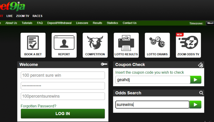 Nigeria number one betting website. Visit Bet9ja for high odds on soccer and the best live betting service.Deposit fast and play on Racing,Casino 100percentsurewins