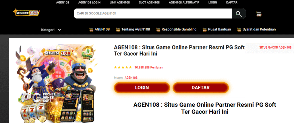 Agen108 adalah situs game online yang juga partner resmi PG Soft menjadi trend di kalangan para pecinta game gacor hari ini. Karena ke unggulannya dalam