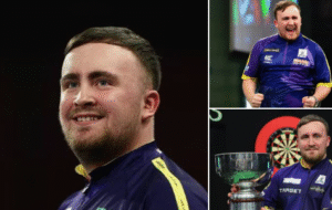 Luke Littler survives late scare to beat Andrew Gilding at the World Matchplay
