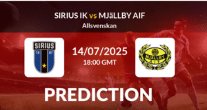 IK Sirius is going head to head with Mjällby AIF starting on 14 Jul 2025 at 17:00 UTC at Studenternas IP stadium, Uppsala city, Sweden.