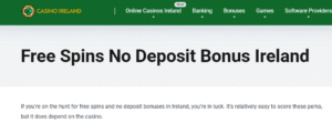 Free Spins No Deposit Bonus Ireland