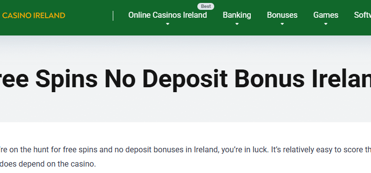 Free Spins No Deposit Bonus Ireland