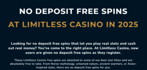 No Deposit Free Spins at Limitless Casino in 2025