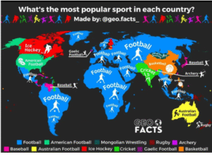 Most popular sport in each country around the world