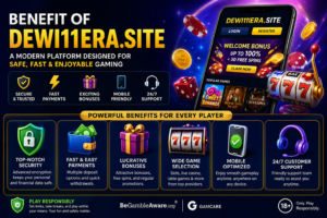 Bright casino gaming benefits display 